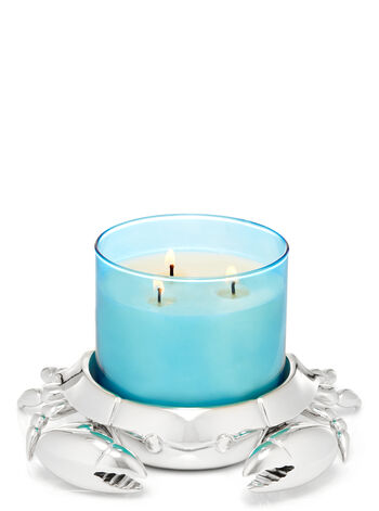 Silver Crab 3-Wick Candle Holder