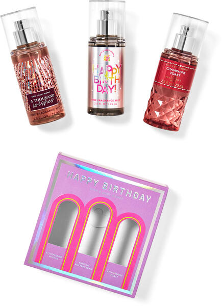 Happy Birthday Fine Fragrance Mist Trio Mini Gift Box Set