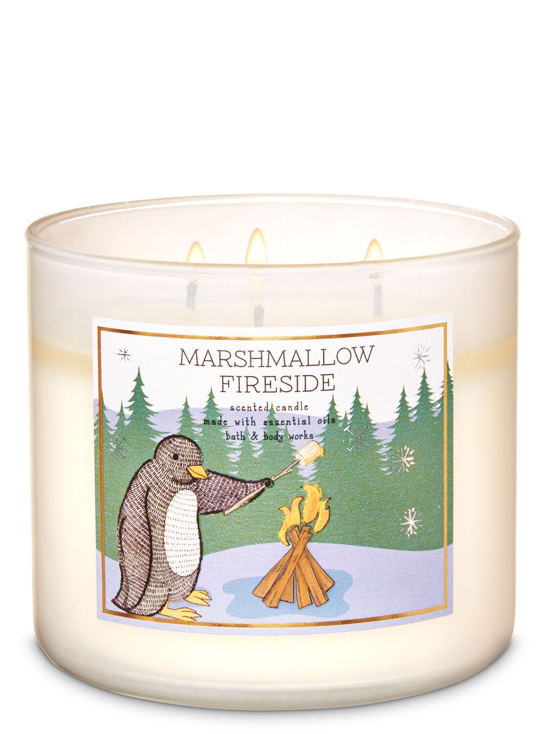 Marshmallow Fireside 3-Wick Candle - Bath And Body Works