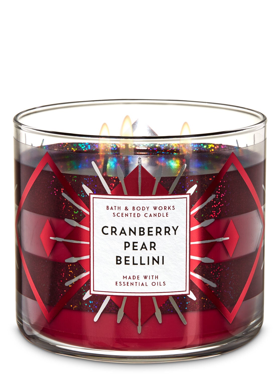 White Barn Cranberry Pear Bellini 3-Wick Candle - Bath And Body Works