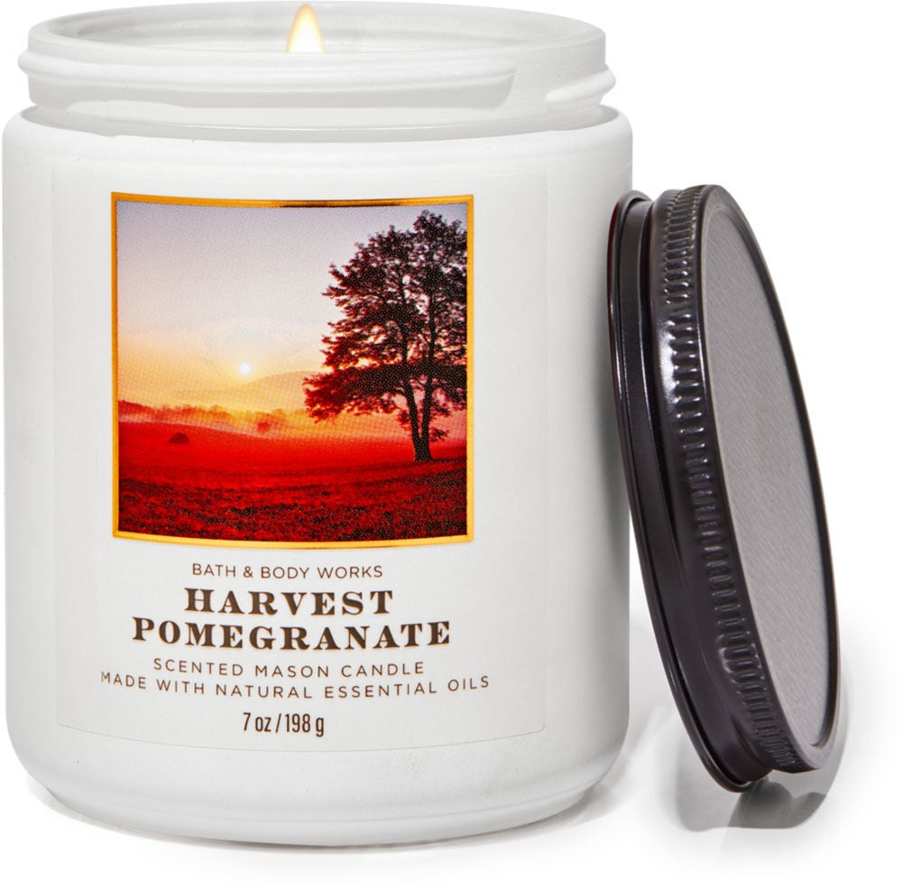 Harvest Pomegranate Mason Single Wick Candle