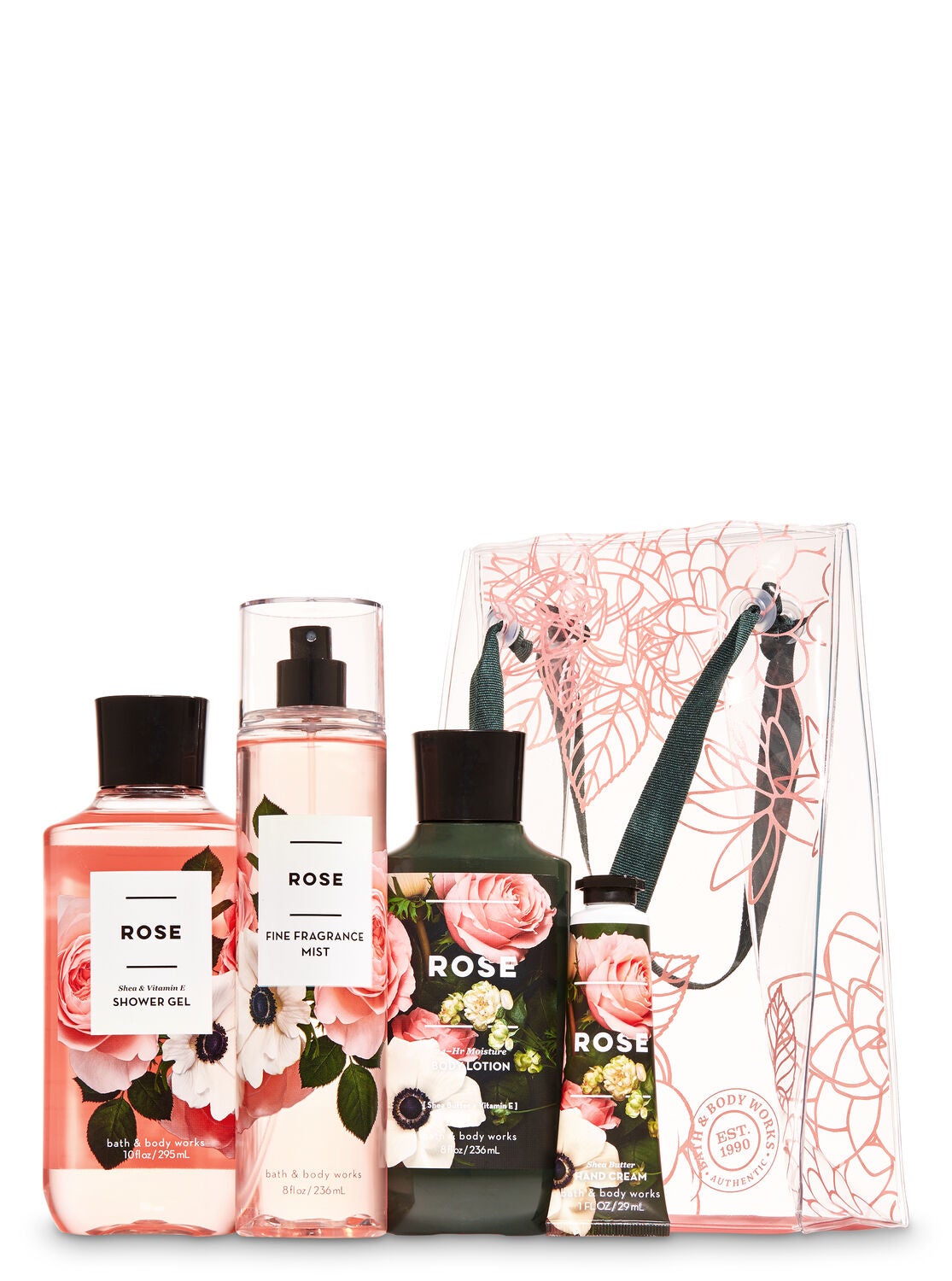 Rose Floral Gift Bag Set - Bath And Body Works
