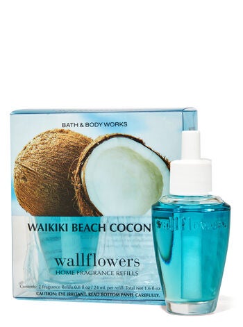 Waikiki Beach Coconut Wallflowers Refills 2 Pack Bath Body Works