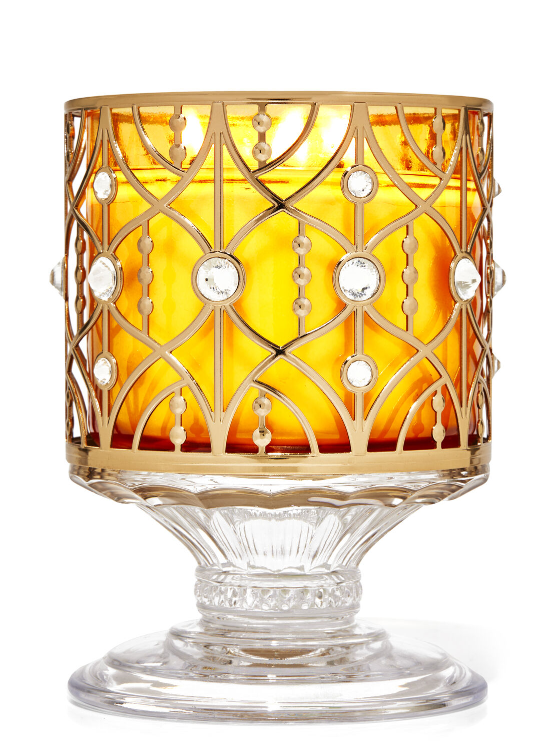 Glass Pedestal 3-Wick Candle Holder