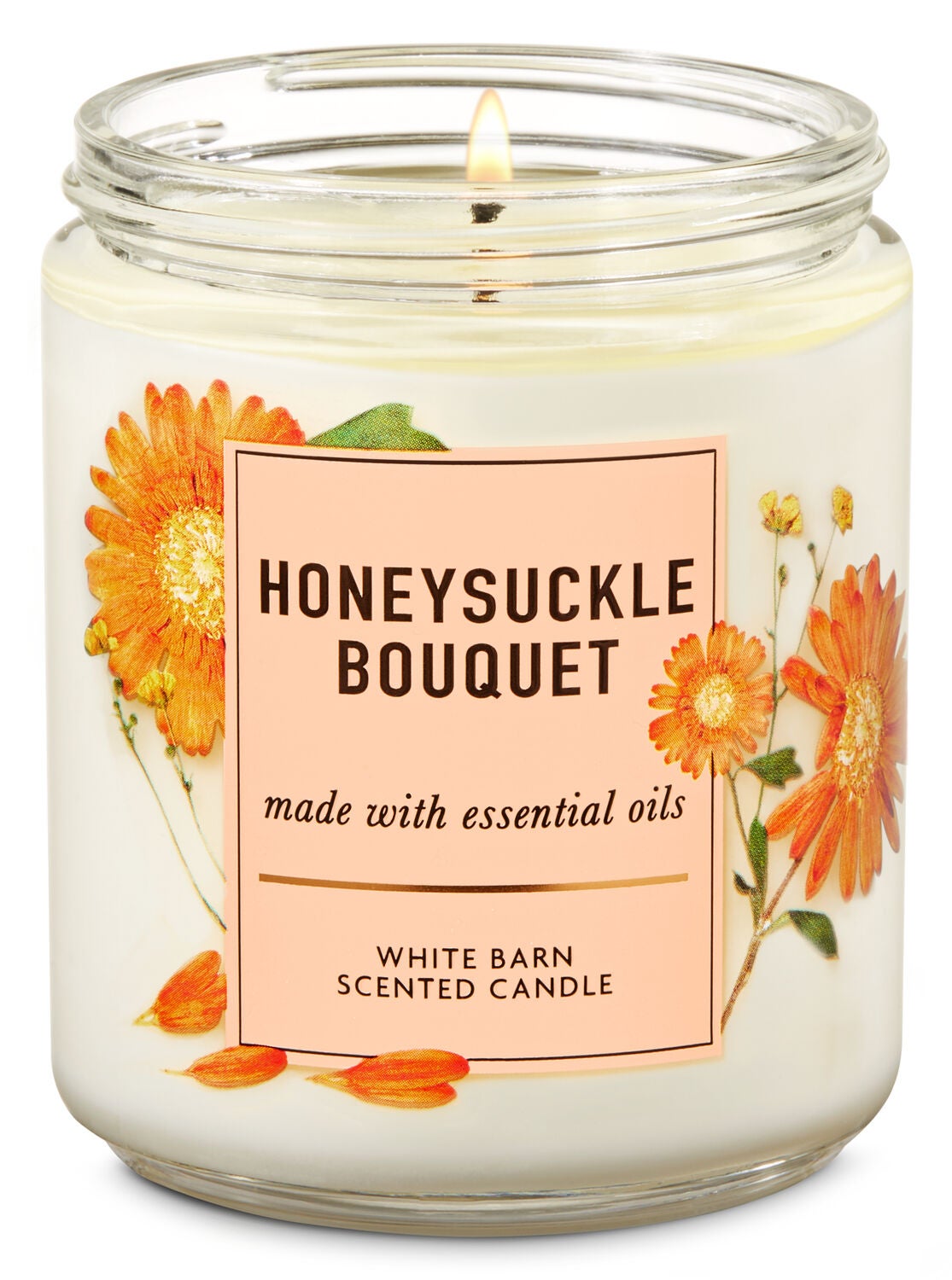 Honeysuckle Bouquet Single Wick Candle - Bath And Body Works