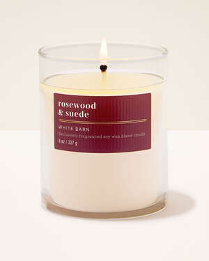 Rosewood & Suede Single Wick Candle