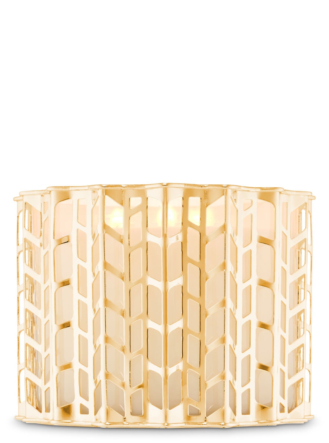 Gold Knitted 3-Wick Candle Holder