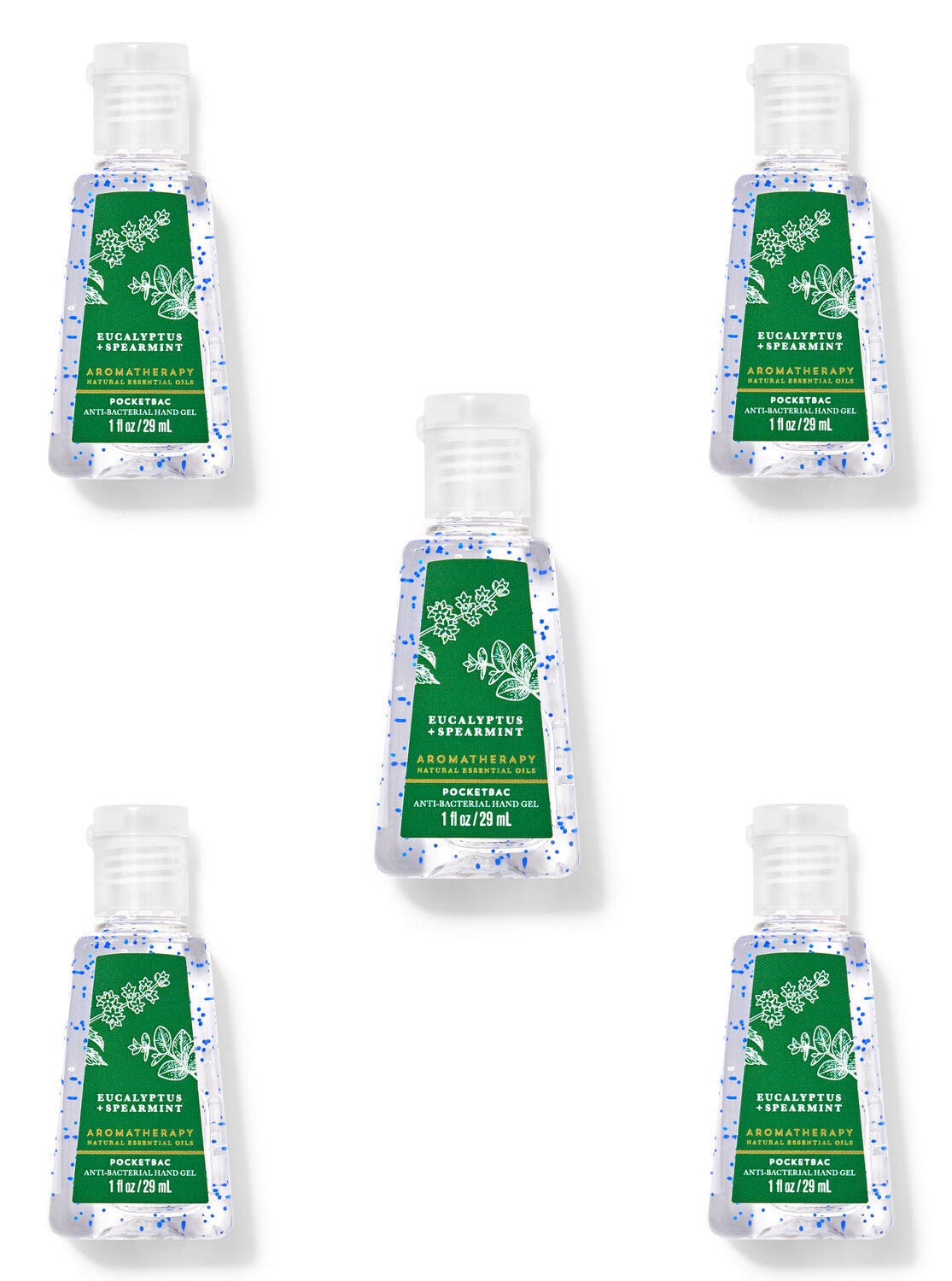 Eucalyptus Spearmint PocketBac Hand Sanitizers, 5-Pack