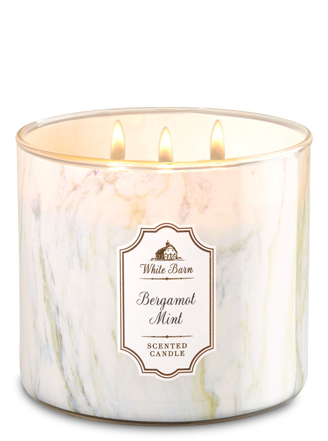 White Barn Bergamot Mint 3-Wick Candle - Bath And Body Works