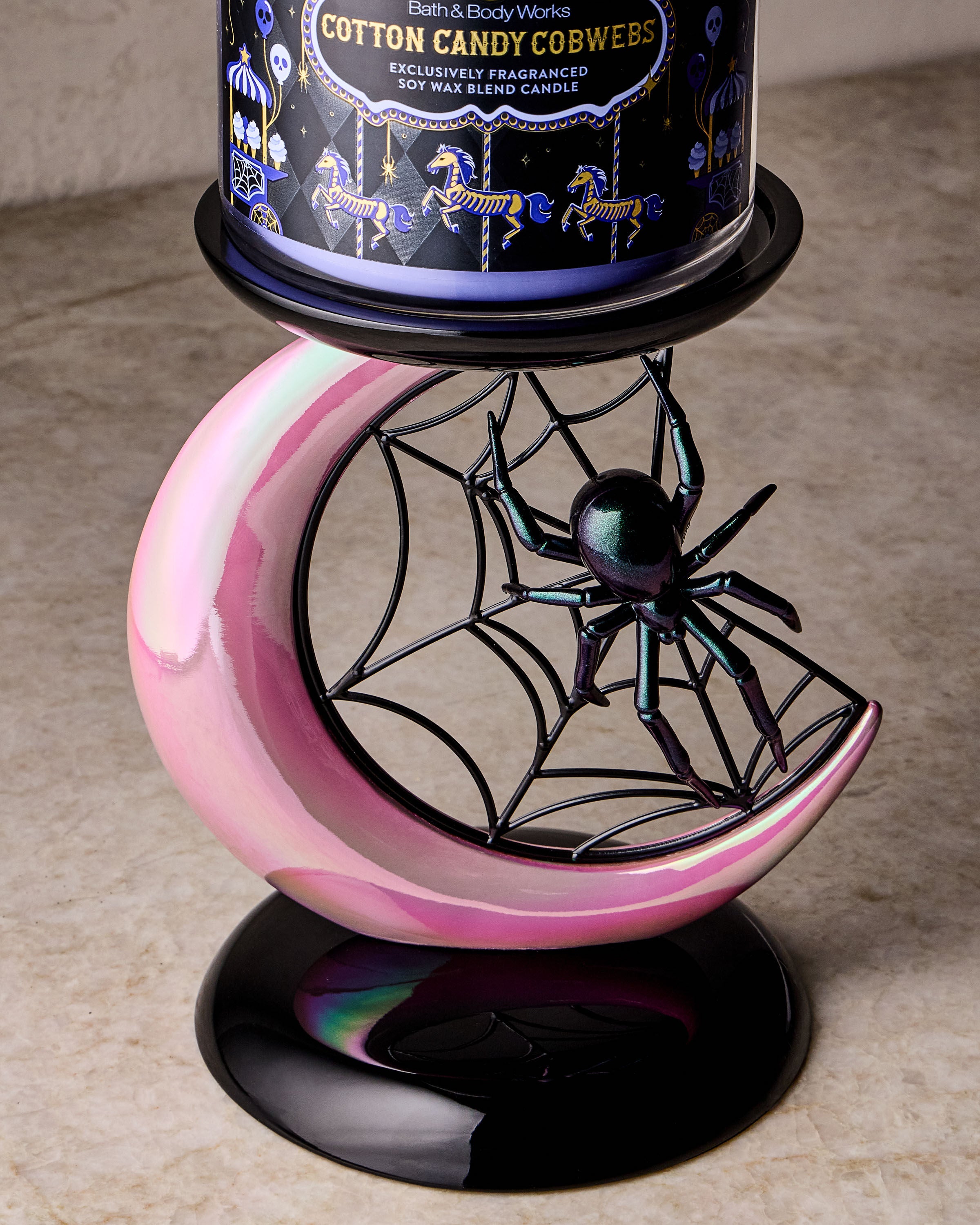 Spider and Moon Pedestal Candle Holder | Bath & Body Works