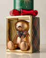 Teddy Bear Present Pedestal 3-Wick Candle Holder