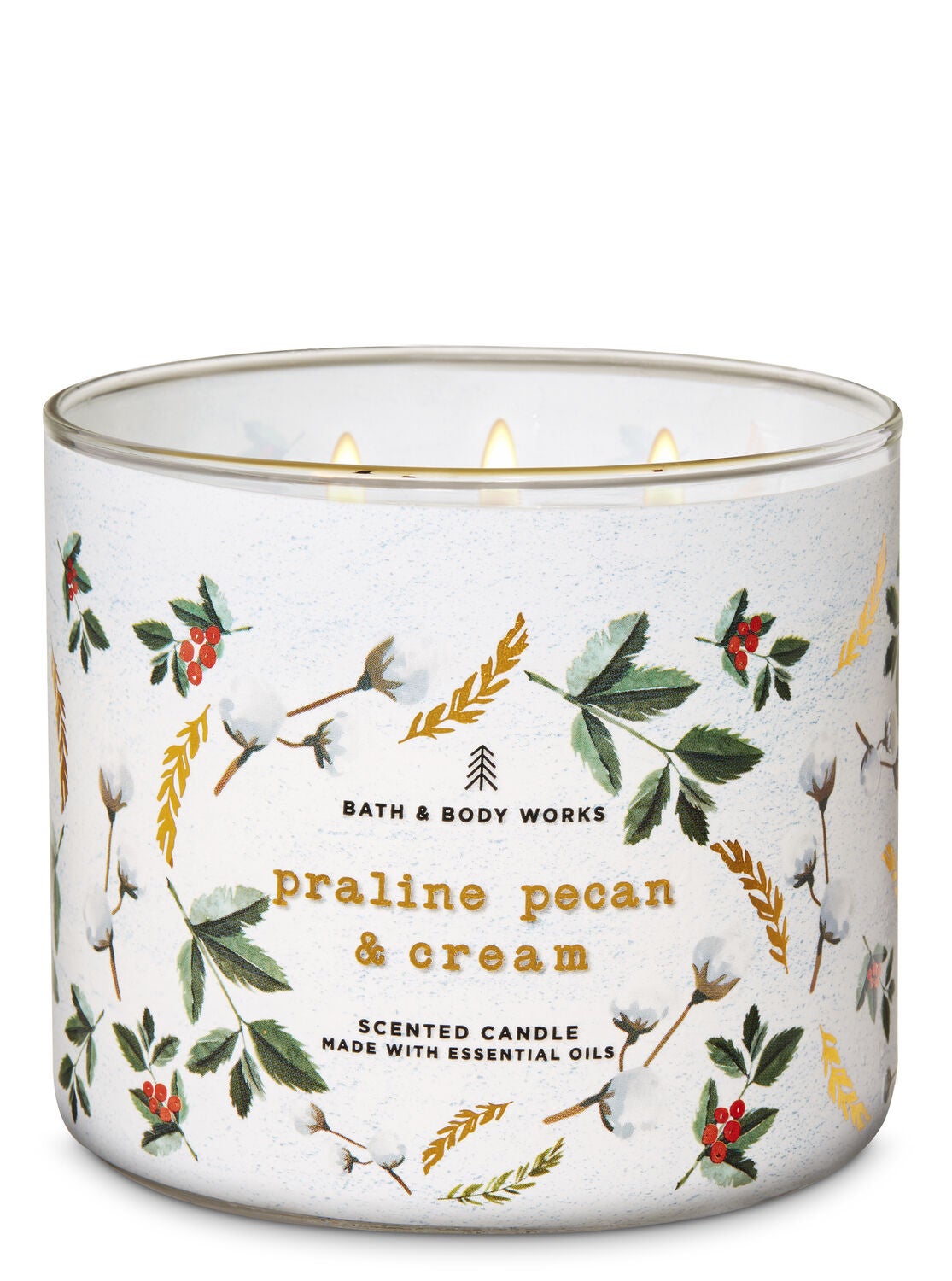 Praline Pecan & Cream 3-Wick Candle - Bath And Body Works