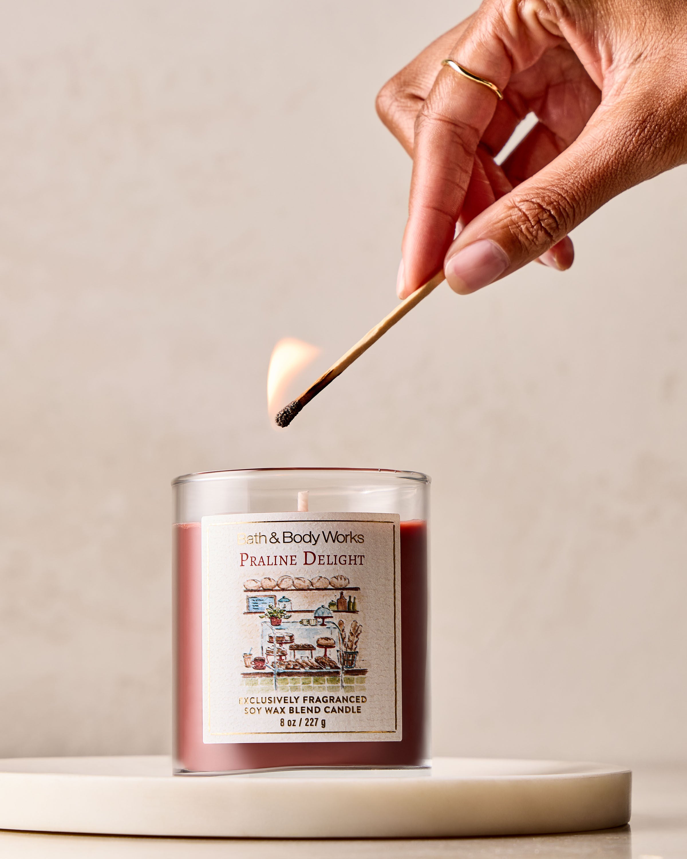 Praline Delight Single Wick Candle | Bath & Body Works