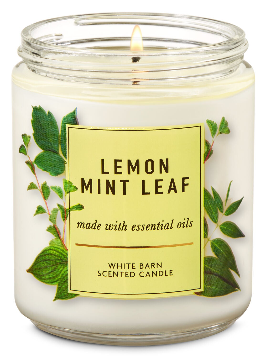 Lemon Mint Leaf Single Wick Candle - Bath And Body Works