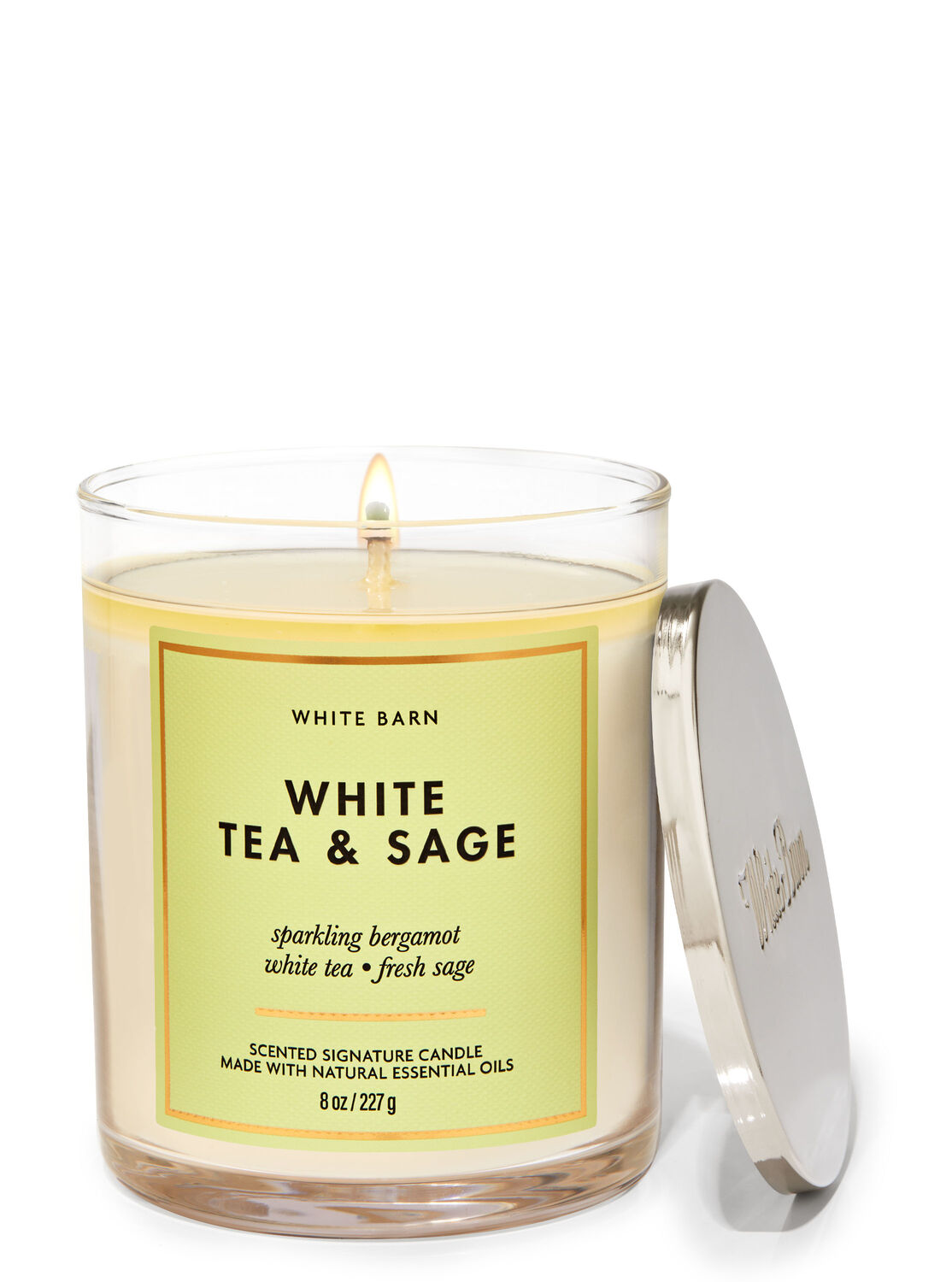 Bath & Body Works White Tea & Sage Signature Single Wick Candle