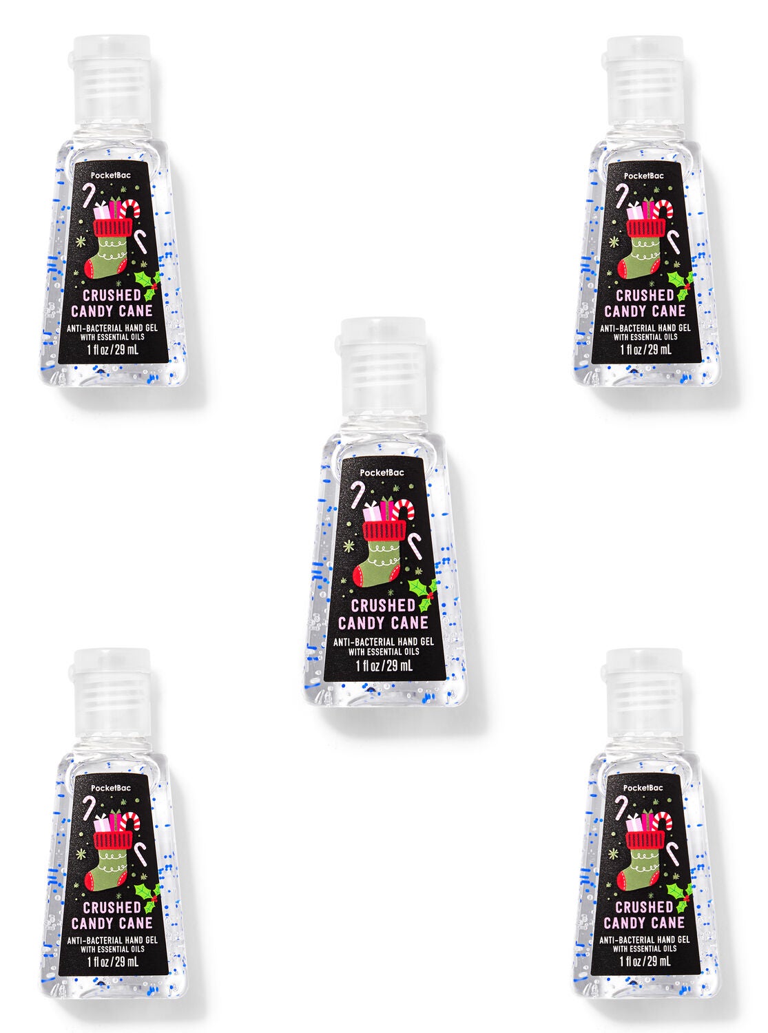 Crushed Candy Cane PocketBac Hand Sanitizer, 5-Pack