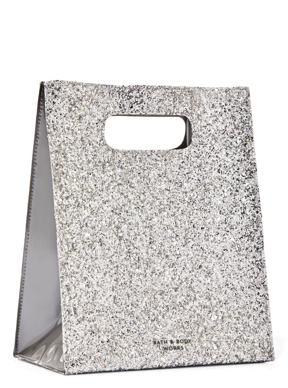 silver glitter bag