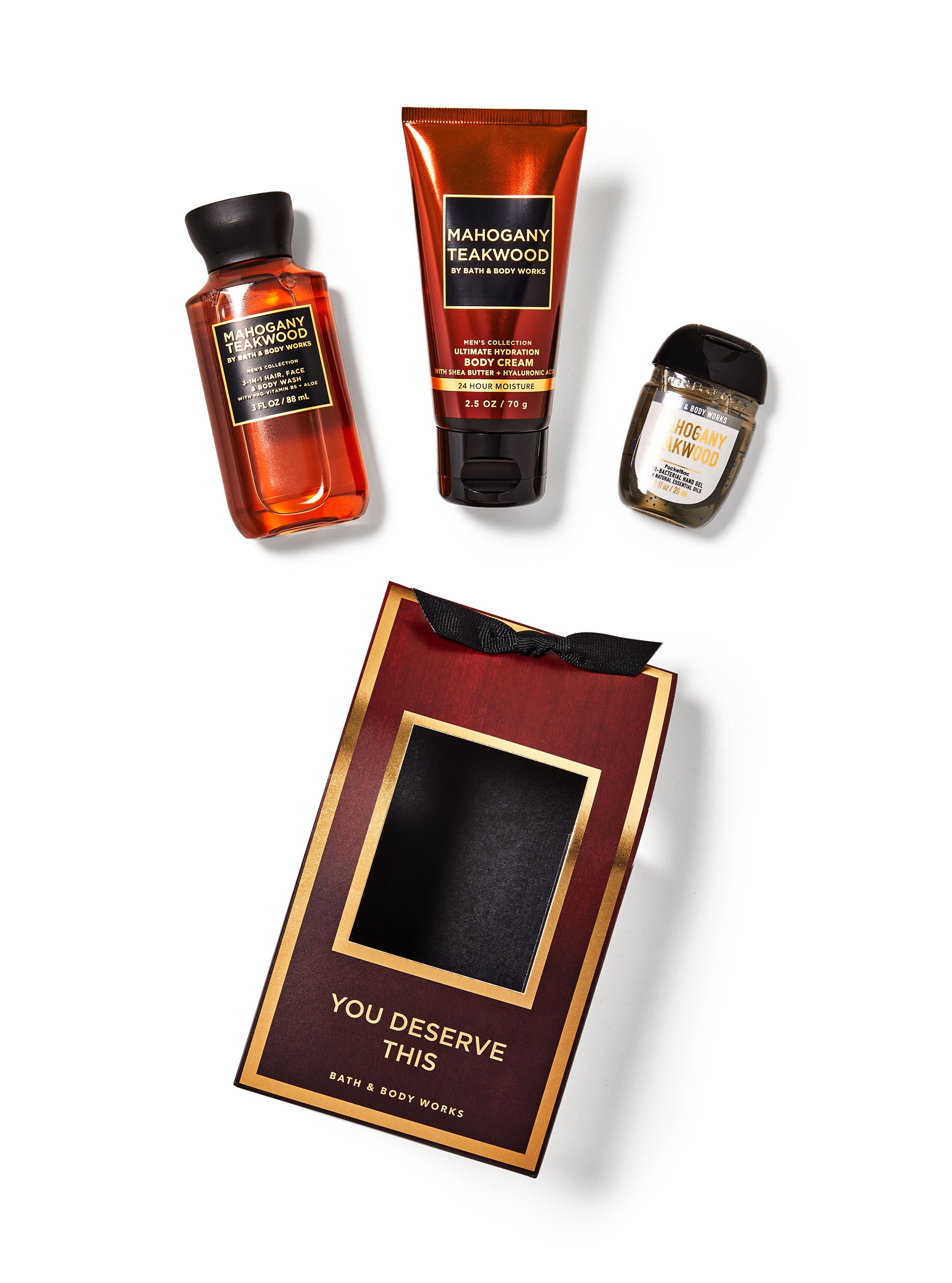 Mahogany Teakwood Mini Gift Bag Set Bath Body Works