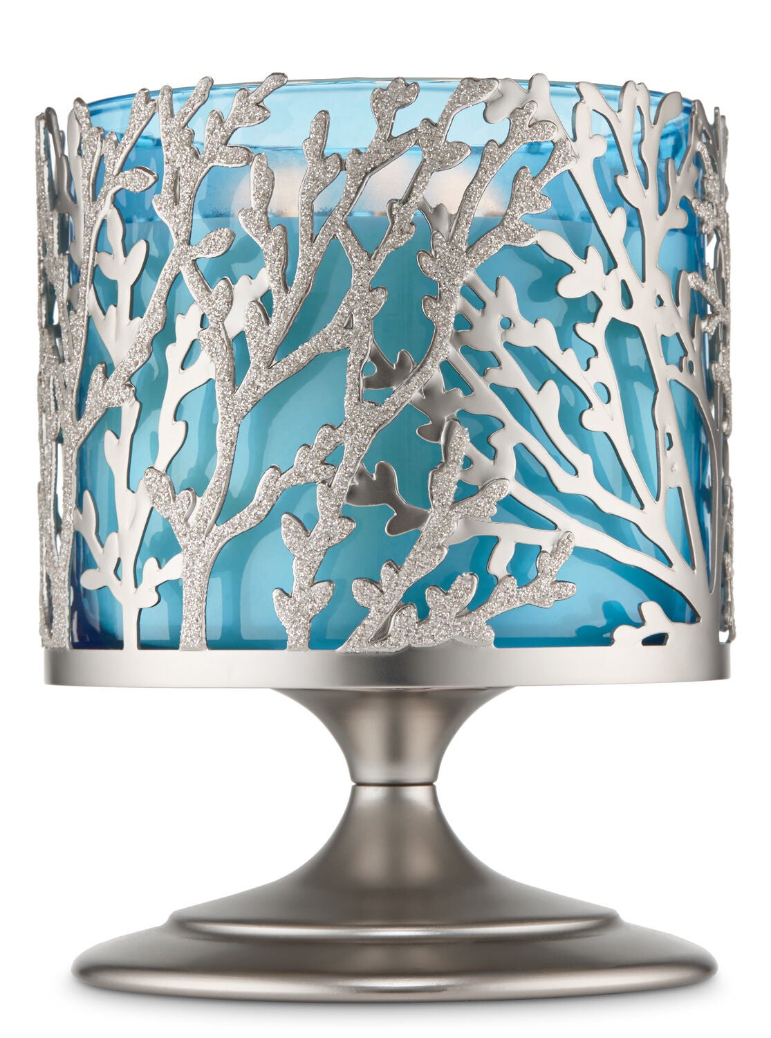 Silver Coral Pedestal 3-Wick Candle Holder - Bath And Body Works