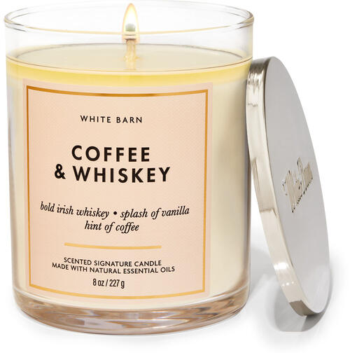 Coffee &amp; Whiskey Signature Single Wick Candle