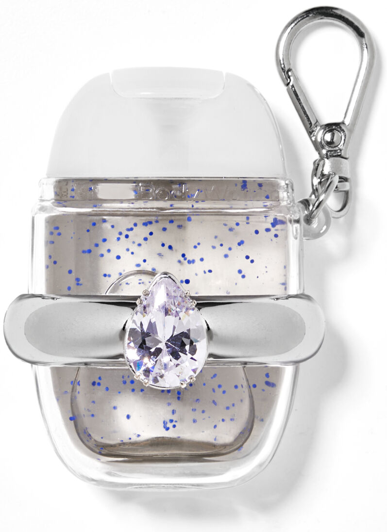 Bath & Body Works Floral Gemstone Diamond Gem Bling Silver Candle Holder Sleeve 
