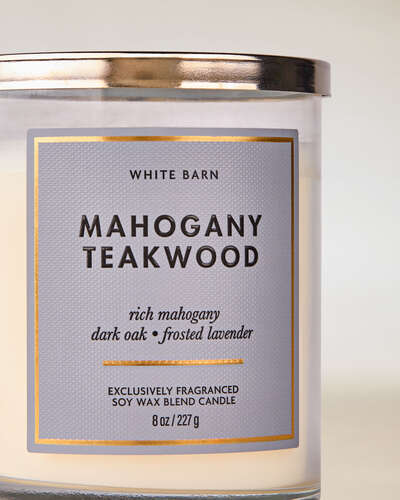 Mahogany Teakwood Single Wick Candle