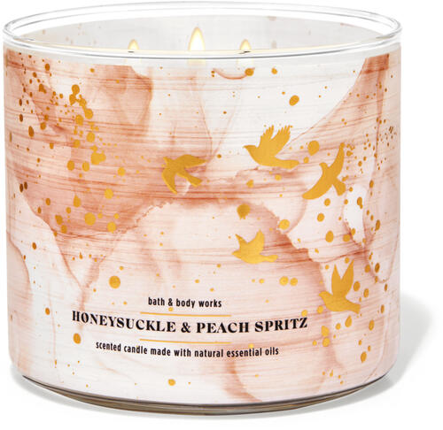 Honeysuckle &amp; Peach Spritz 3-Wick Candle