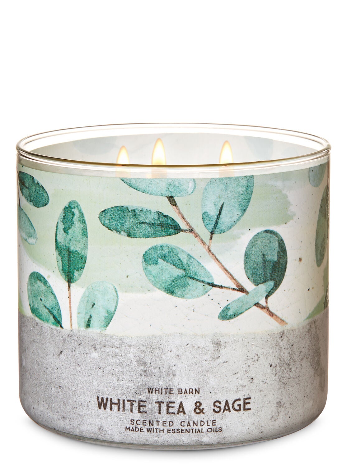 White Tea & Sage 3-Wick Candle - Bath And Body Works