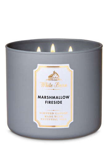 Marshmallow Fireside 3-Wick Candle - White Barn | Bath & Body Works