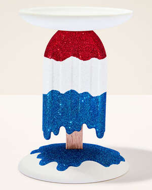 Patriotic Popsicle Pedestal 3-Wick Candle Holder