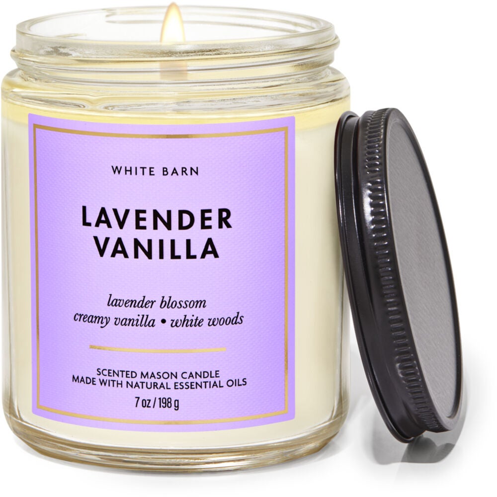 Lavender Vanilla Mason Single Wick Candle