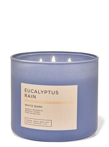 Eucalyptus Rain 3-Wick Candle - White Barn | Bath & Body Works