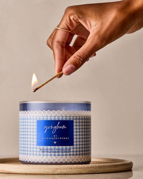 Gingham 3-Wick Candle