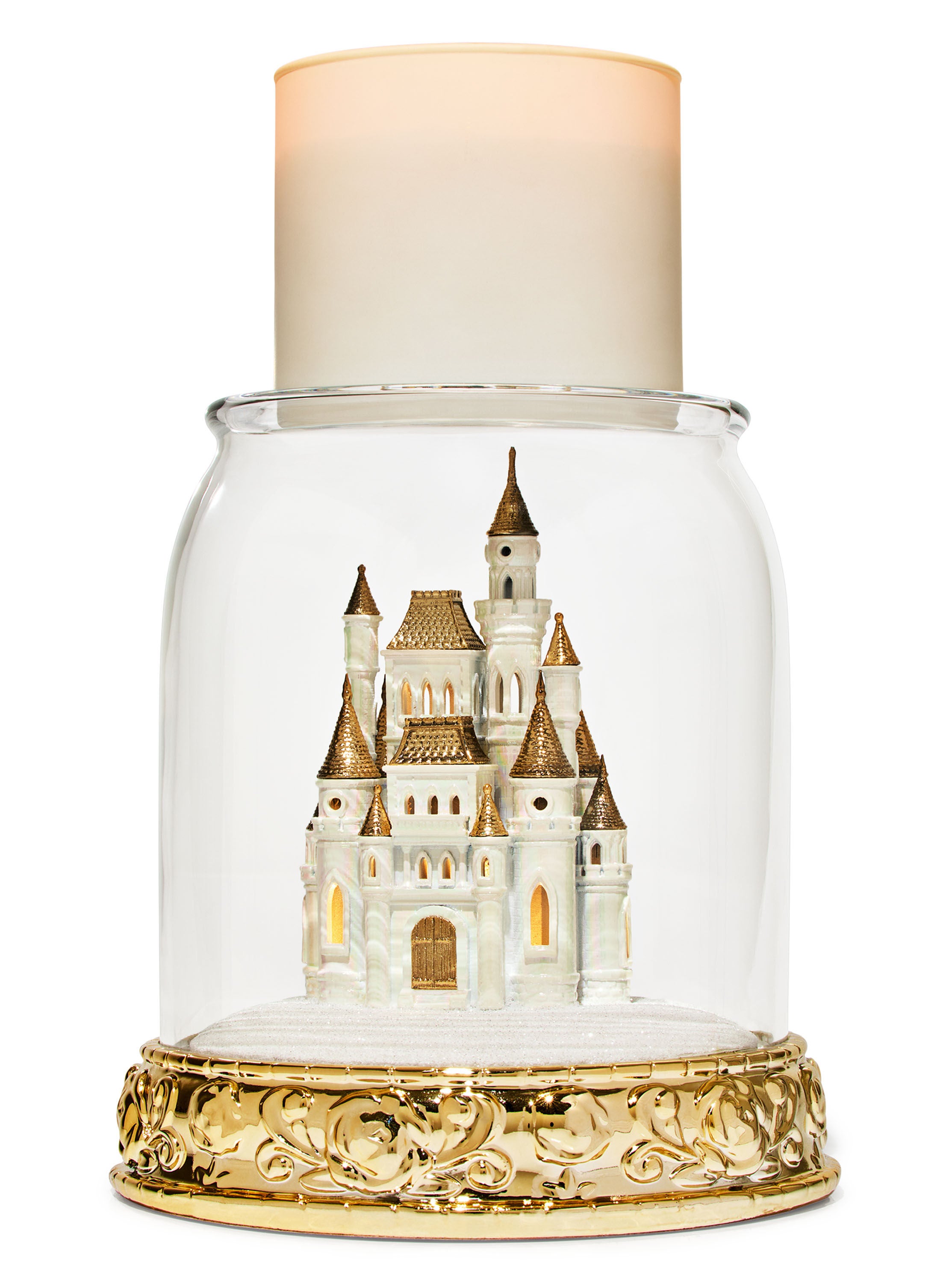 Light-up Castle Cloche 3-Wick Candle Holder