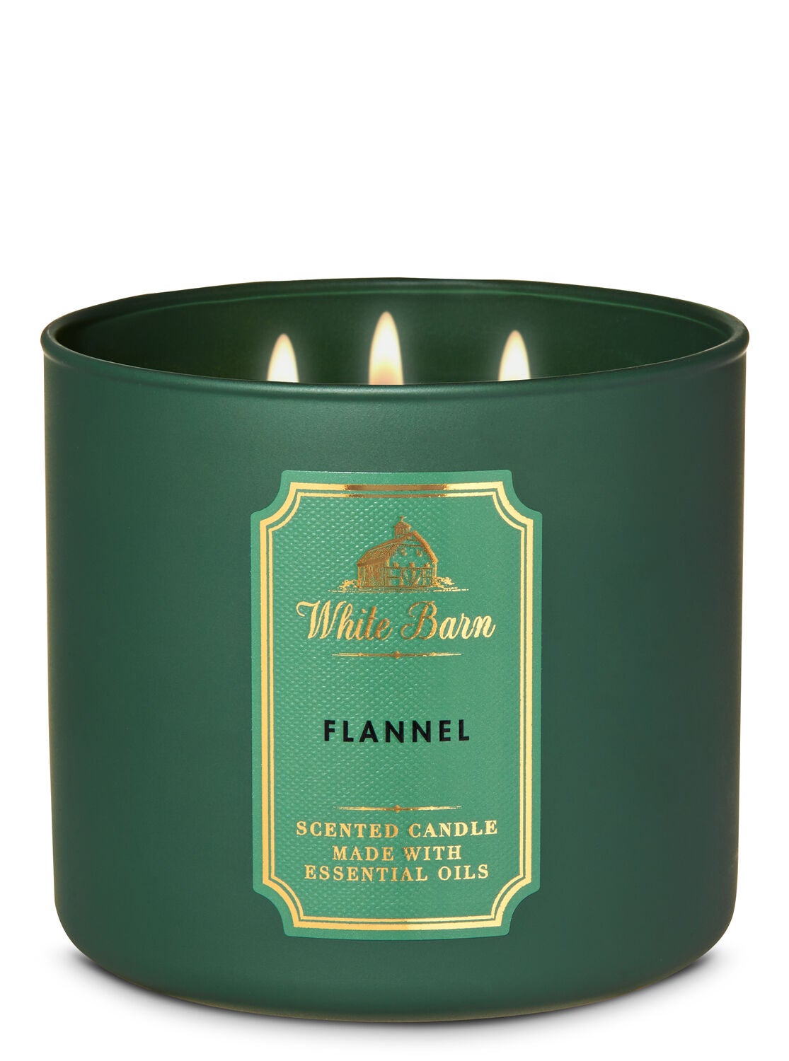 Flannel 3 Wick Candle White Barn Bath Body Works