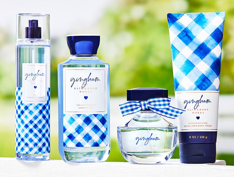Gingham skin care Bath and Body Works