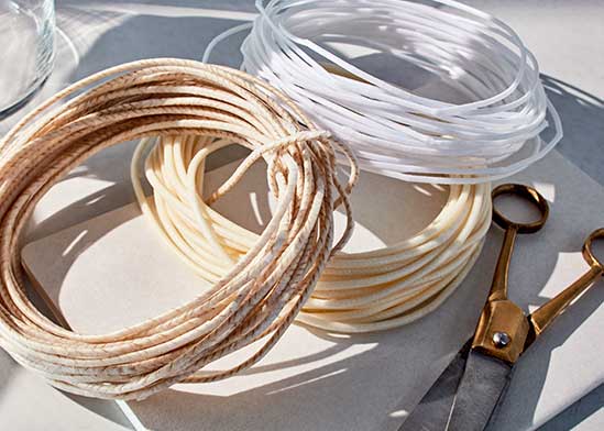 Candle wick coils and scissors
