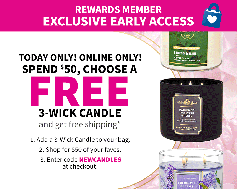 3Wick Scented Candles Bath & Body Works
