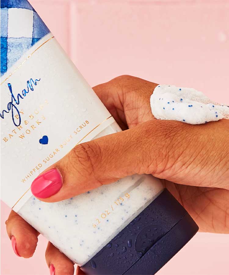 Body scrubs at Bath and Body Works