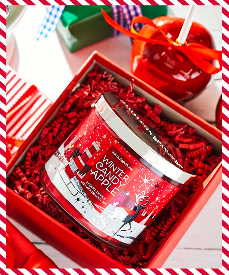 Winter Candy Apple candle gift for teachers