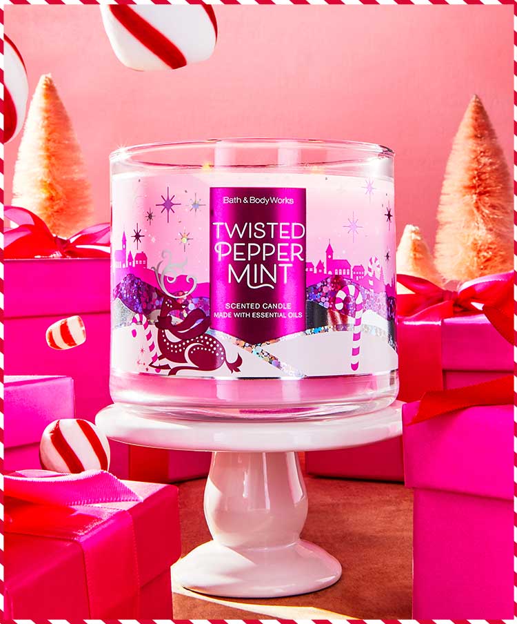 Peppermint-scented candle