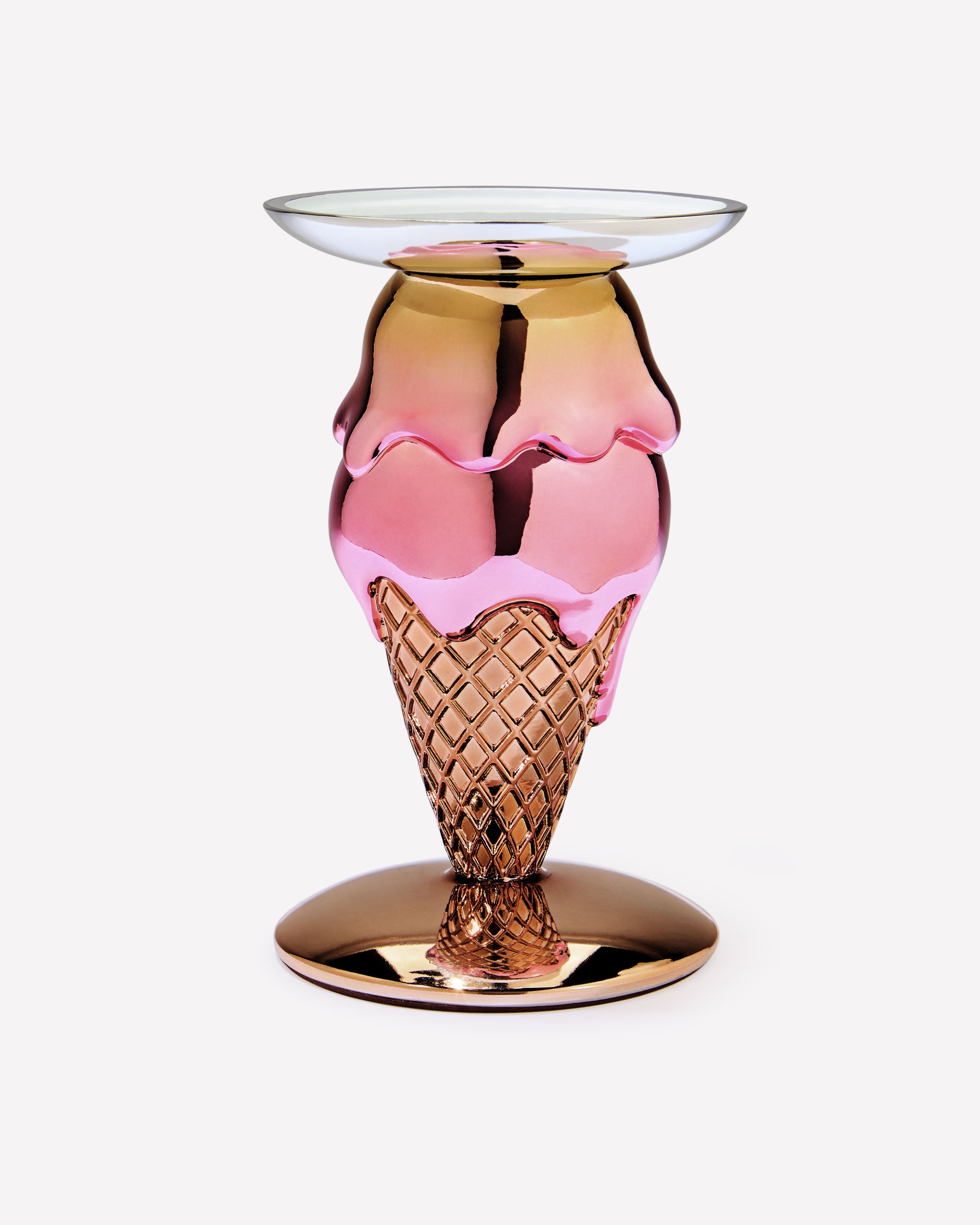 Double-Scoop Cone Pedestal 3-Wick Candle Holder