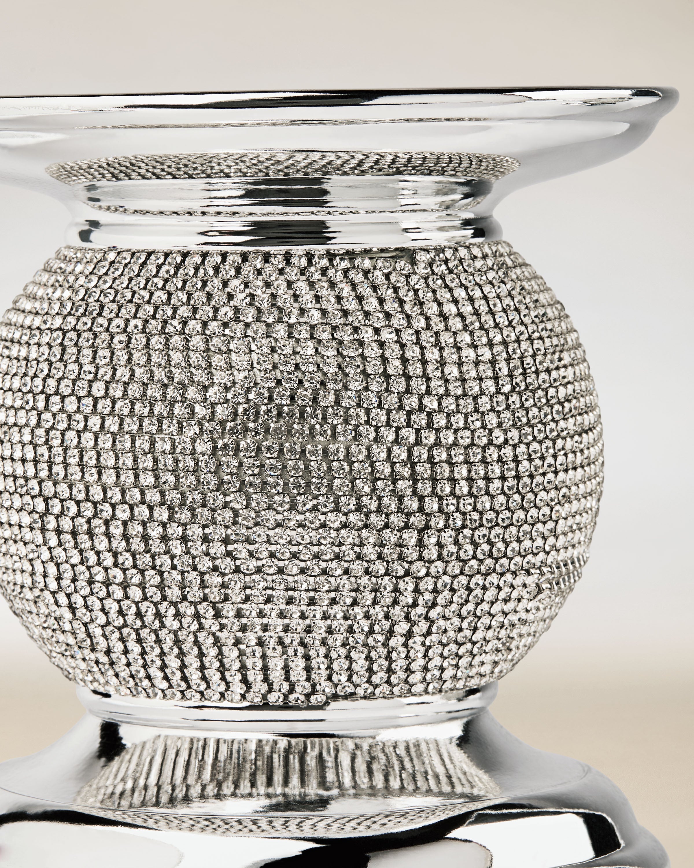 Bling Applique Pedestal 3-Wick Candle Holder