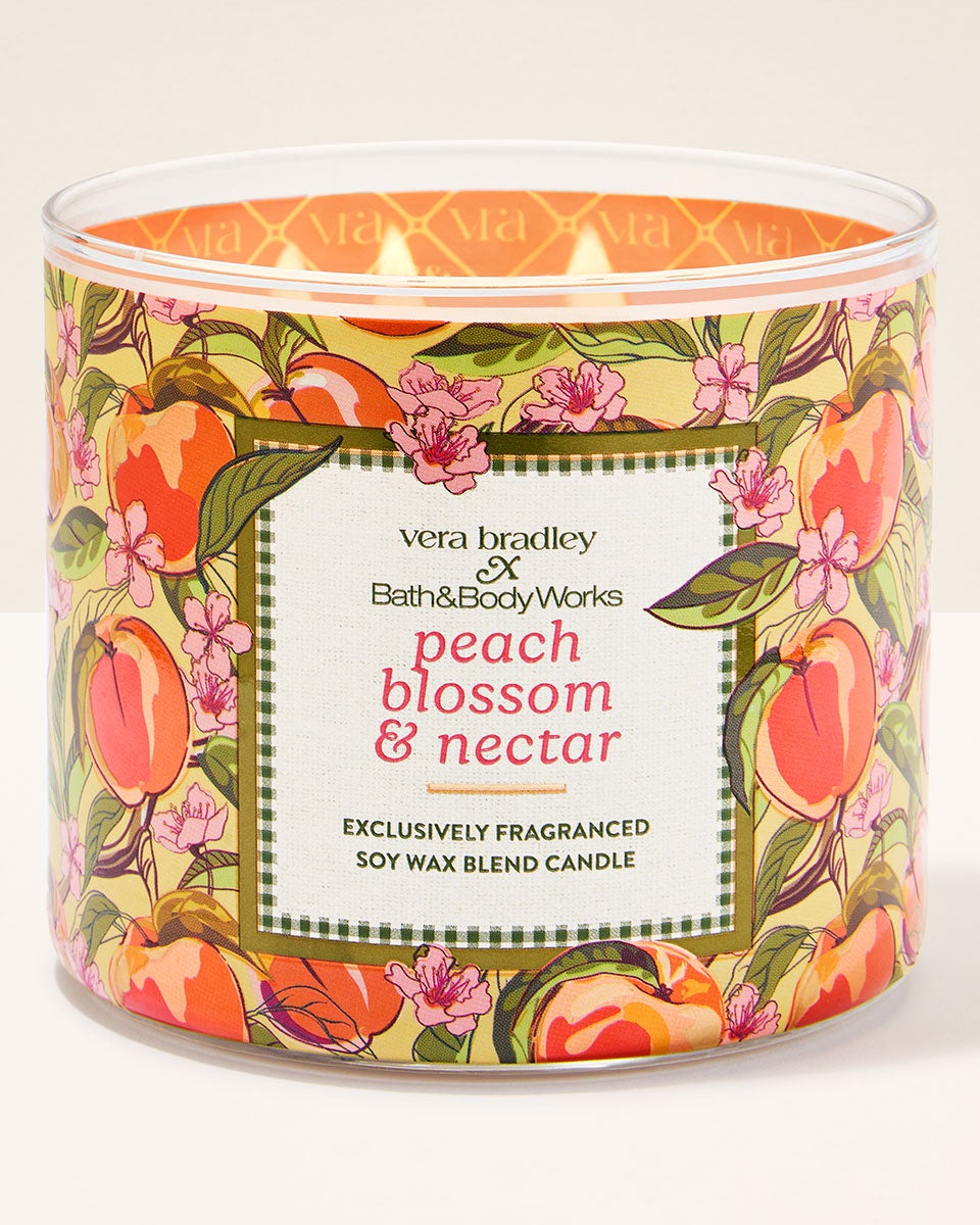 Peach Blossom & Nectar 3-Wick Candle | Bath & Body Works