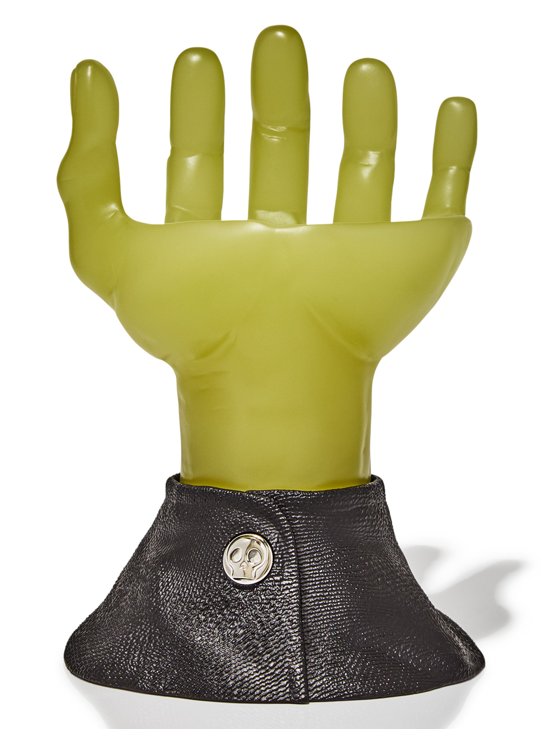 Glow-in-the-Dark Franken Hand Pedestal 3-Wick Candle Holder