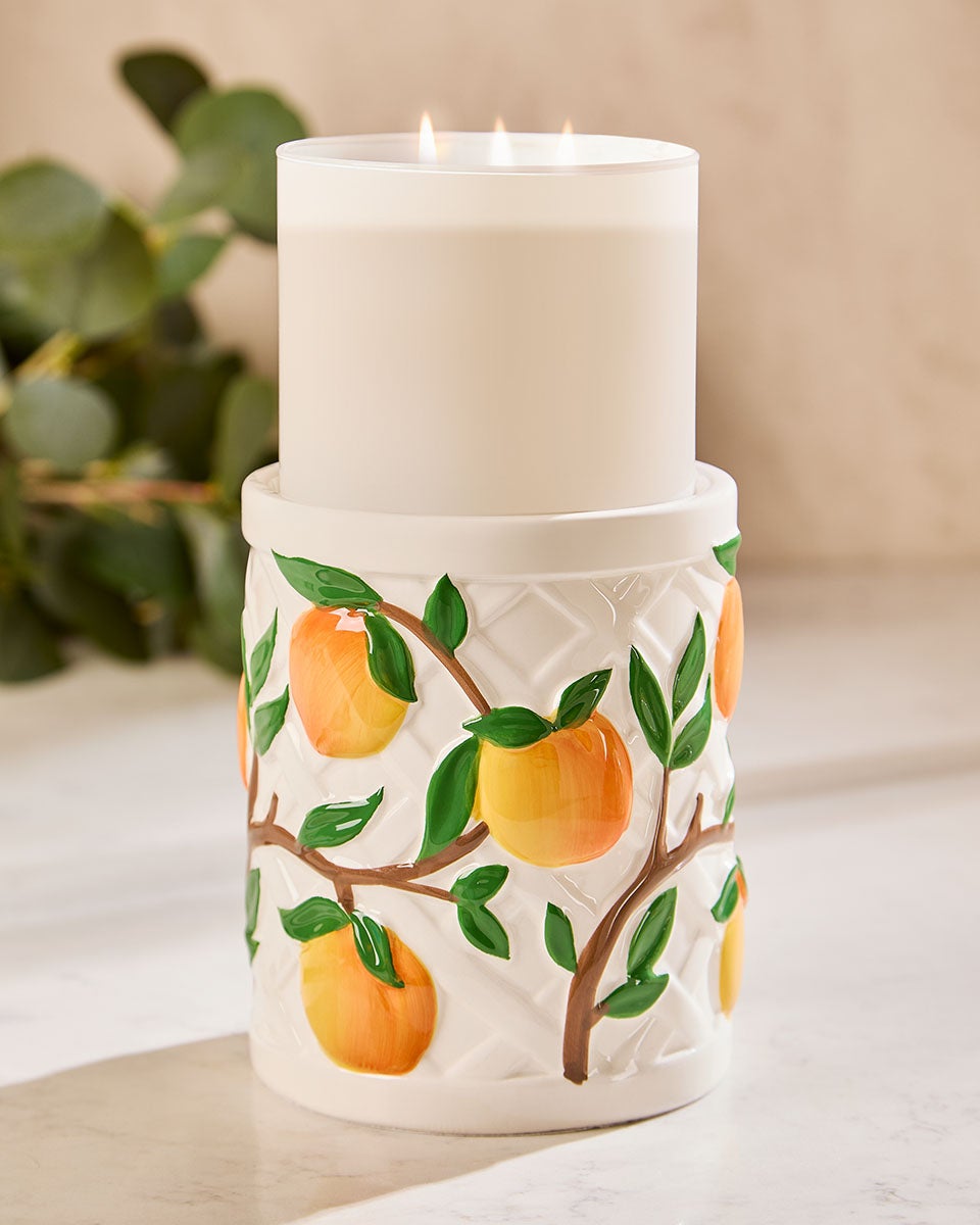 Vera Bradley Peach Pedestal Candle Holder | Bath & Body Works