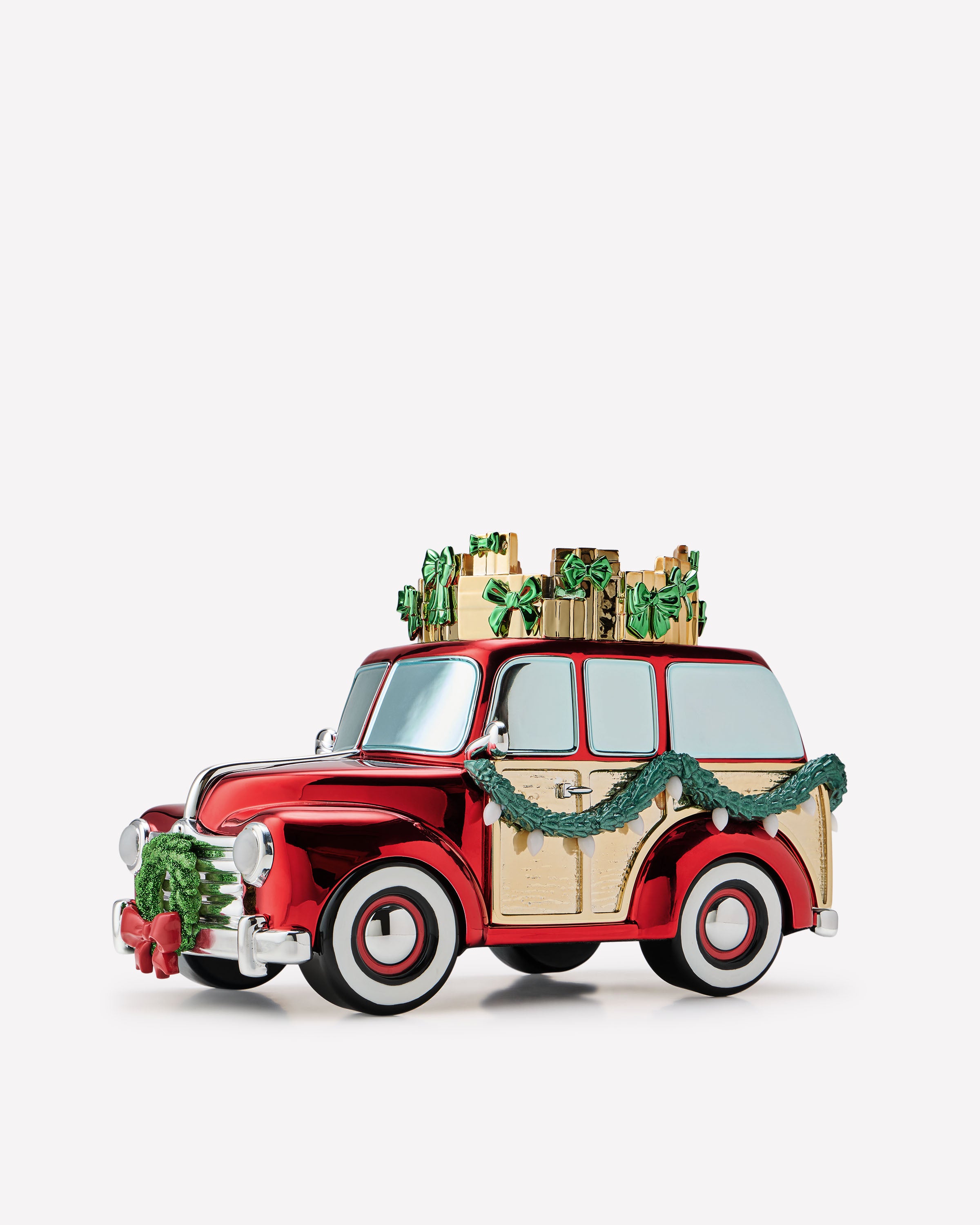 Holiday Car Light-Up Pedestal 3-Wick Candle Holder