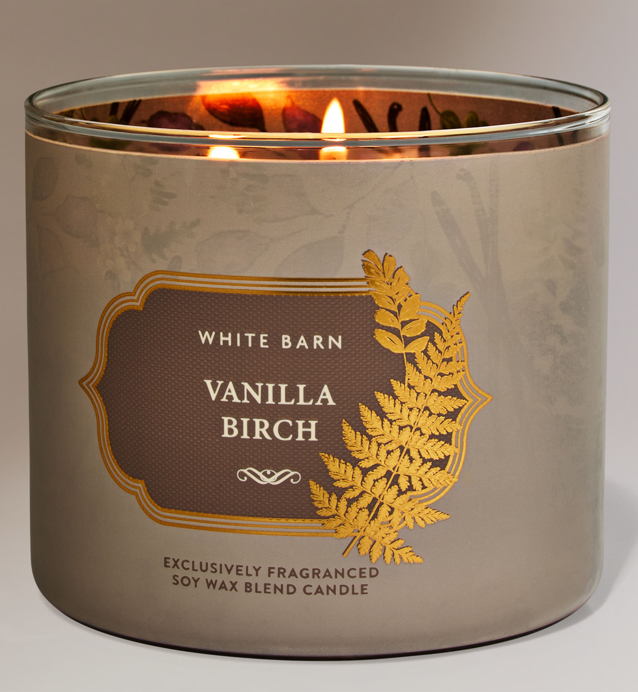 tobacco vanilla candle bath and body works Rare & HTF & Flower 3-Wick balancing 7 oz vegan candle is handmade with 100% plant tobacco + vanilla  gold