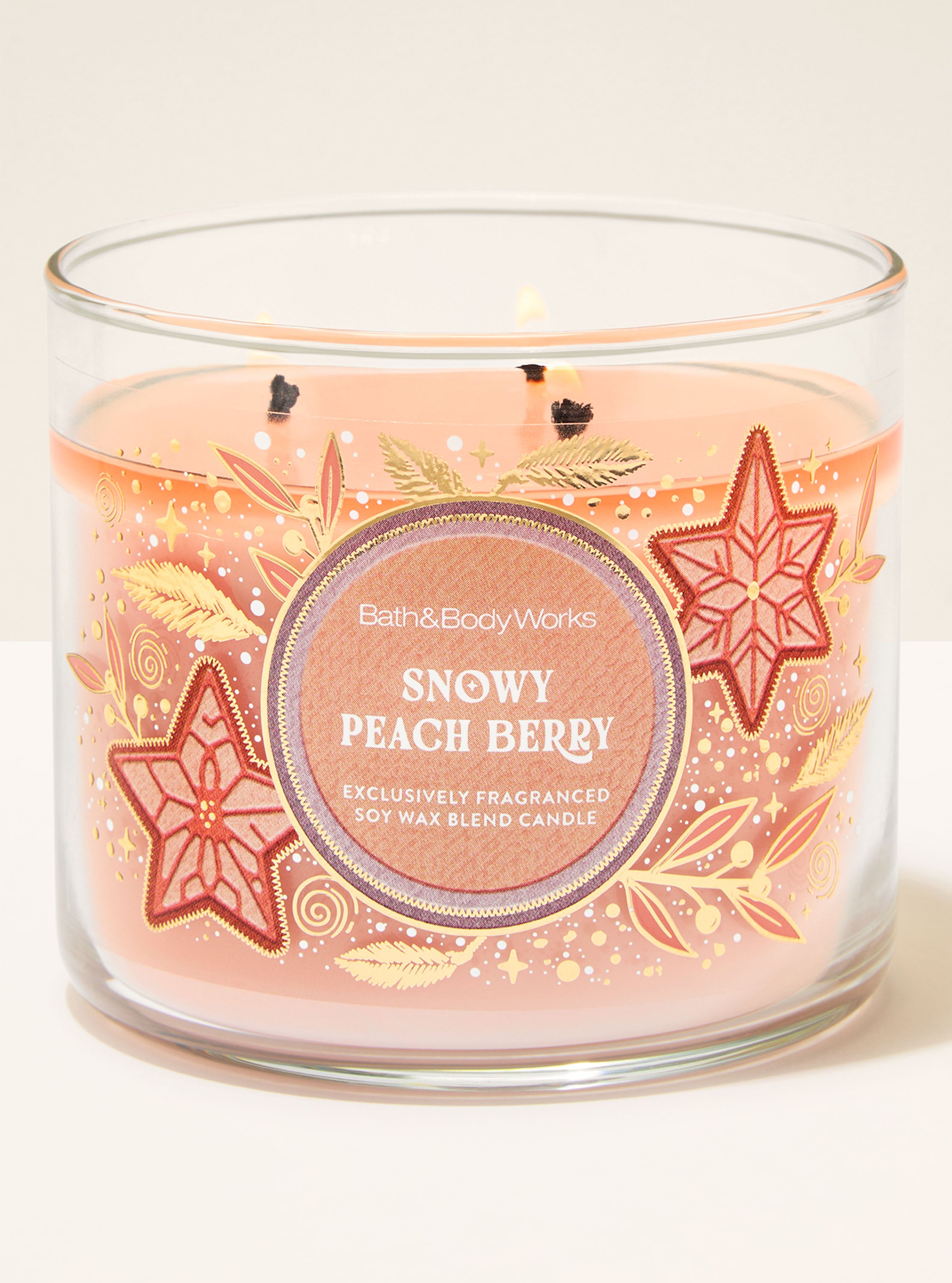 Snowy Peach Berry 3-Wick Candle