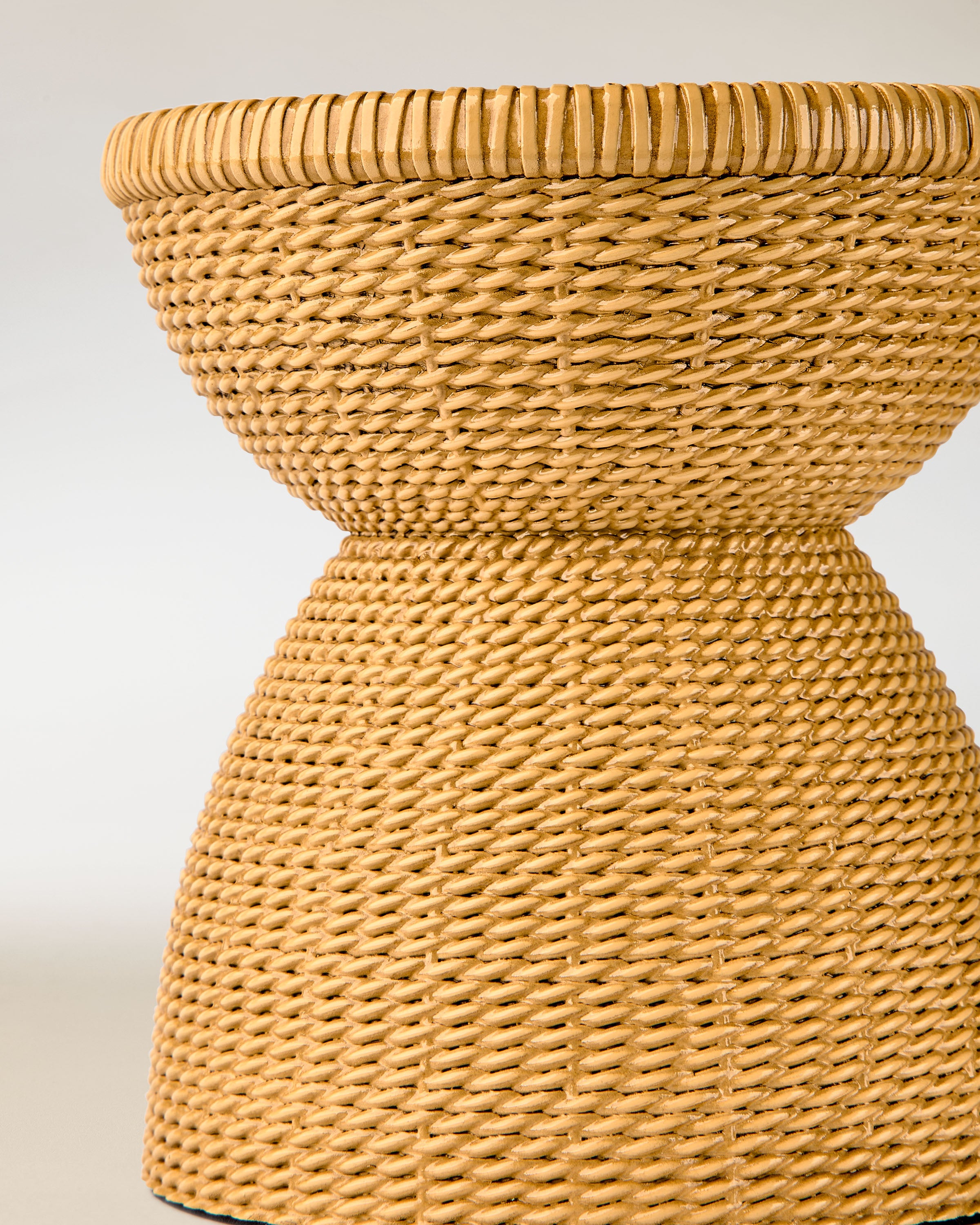 Woven Pedestal  3-Wick Candle Holder